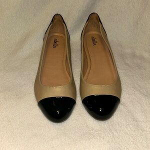Abella Tan and Black Flats - Size 6